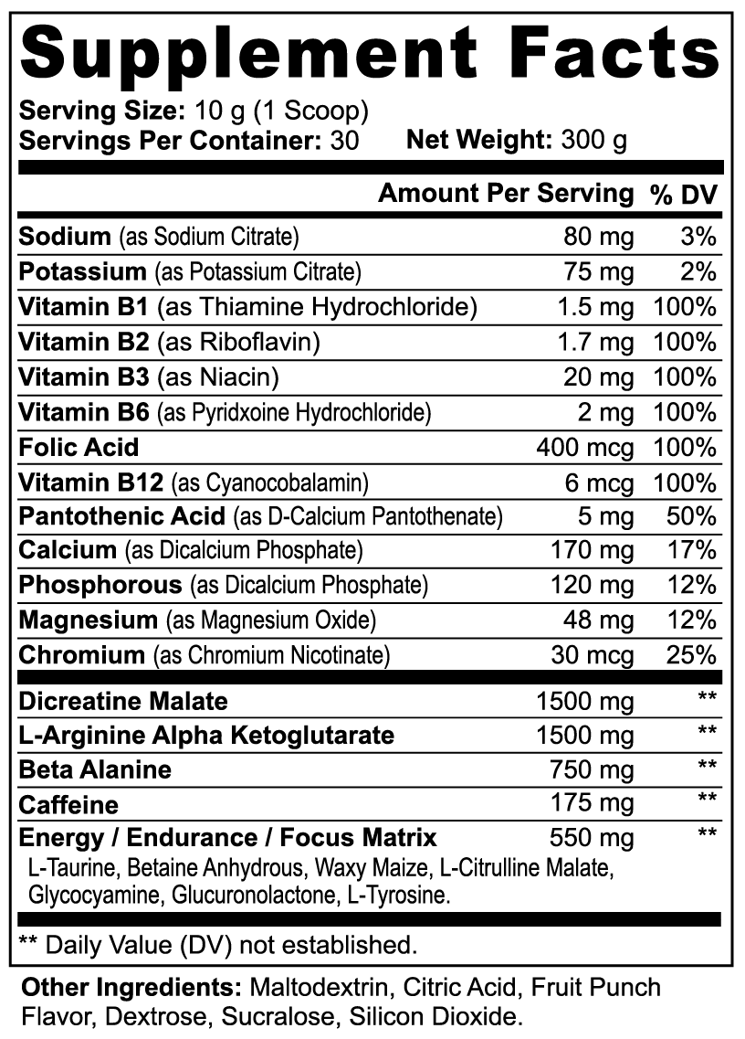 Famous Warlord Pre-Workout (Fruit Punch)